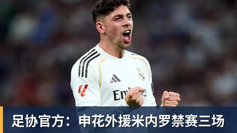 足协官方：申花外援米内罗禁赛三场