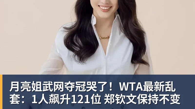 月亮姐武网夺冠哭了！WTA最新乱套：1人飙升121位 郑钦文保持不变